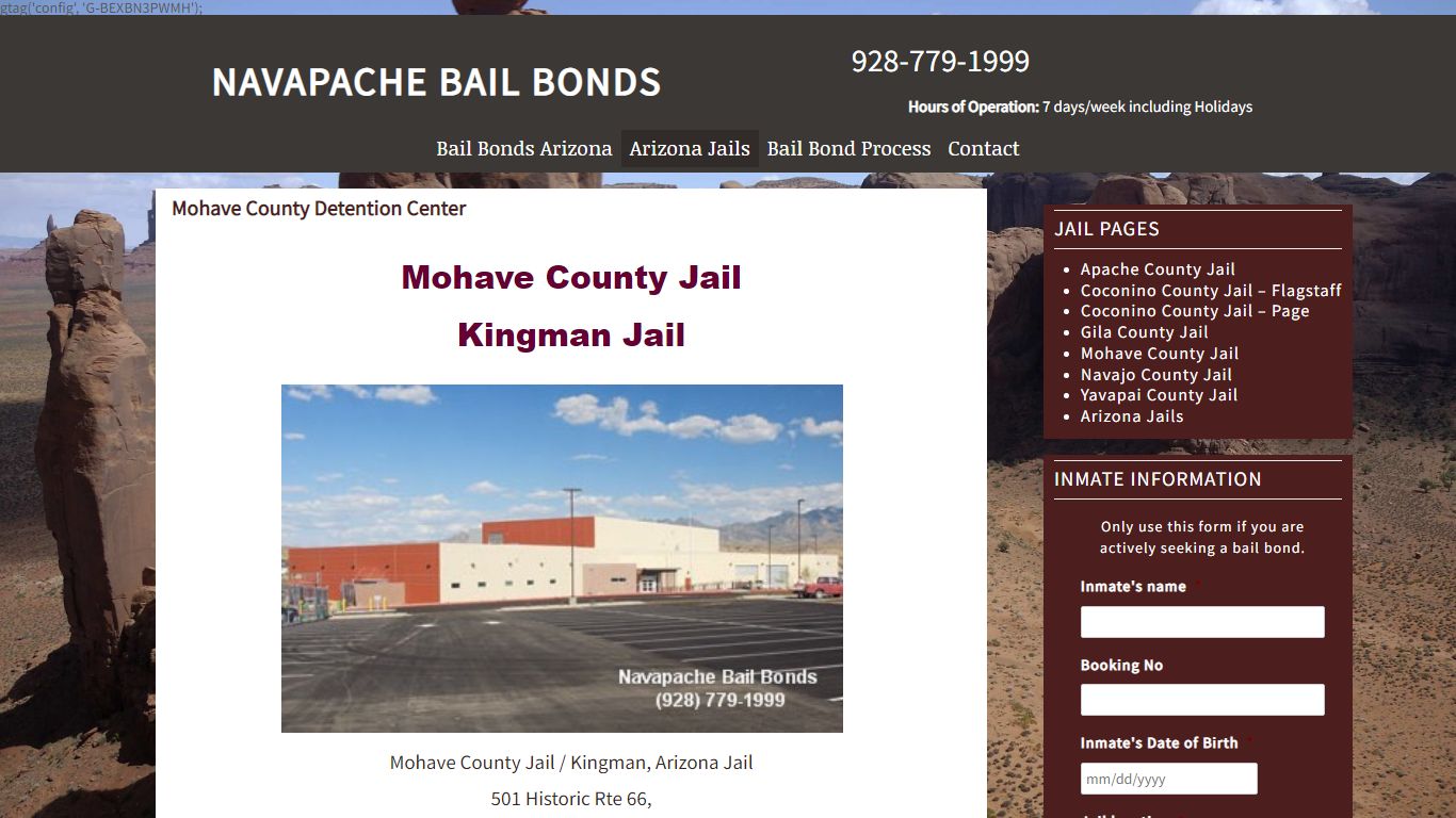 Mohave County Jail Inmate Information, Kingman AZ