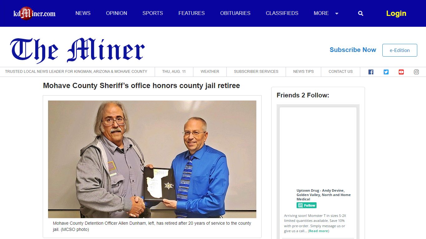 Mohave County Sheriff’s office honors county jail retiree ...